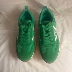 GUESS Bailei Faux-Suede Green Sneakers, Women's size 6.5 M